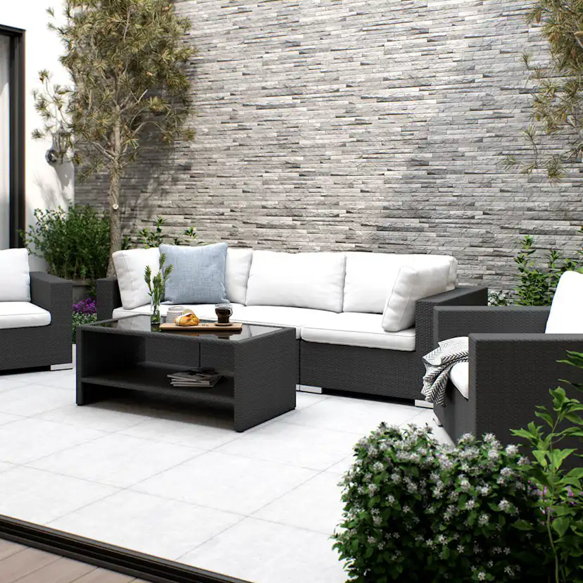 Loungegrupp Comfort Garden Bahamas 5-sits med Utebord m Hylla Utomhus