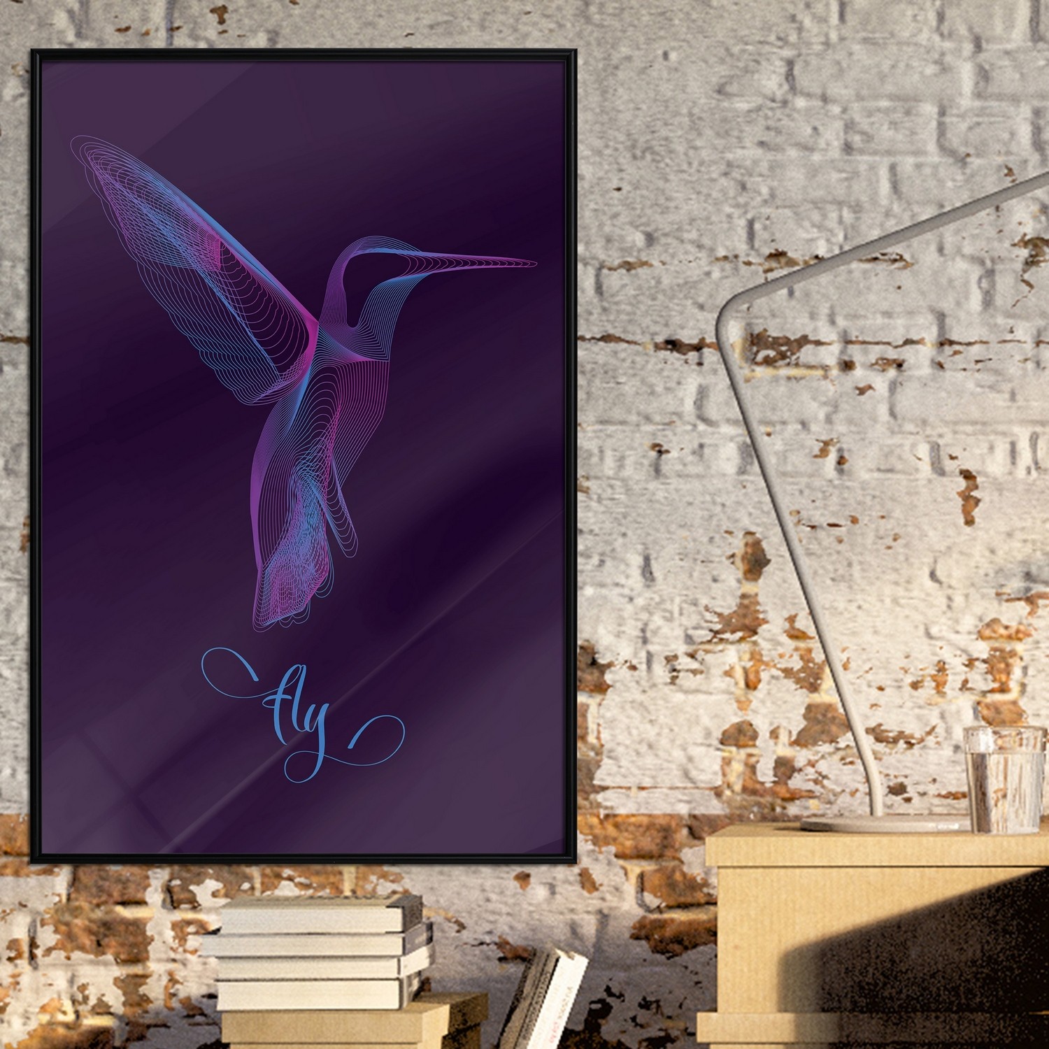 Poster Artgeist Affisch Purple Hummingbird