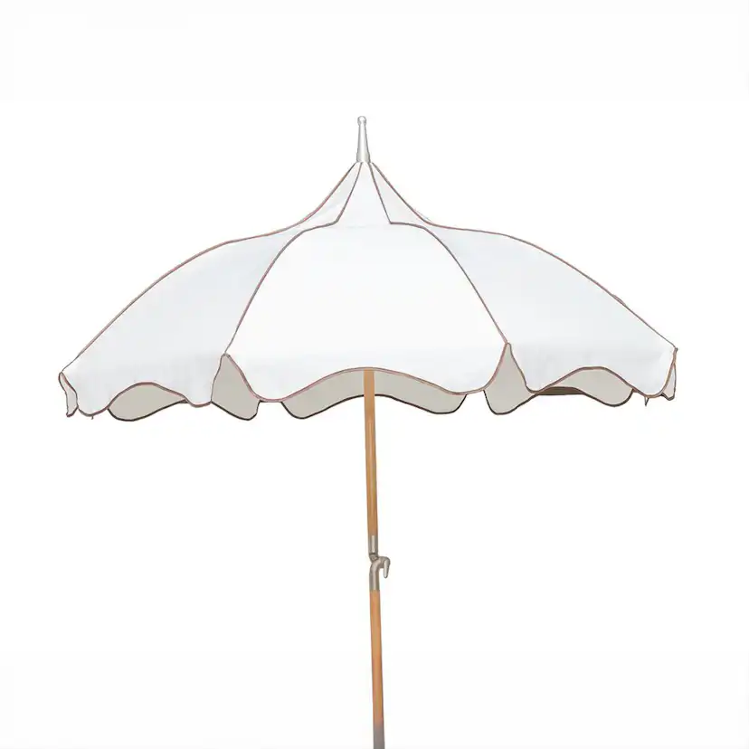 Parasoll Hillerstorp Para 200 cm Vit, Balkong- och Strandparasoll med Ställbar Funktion och Hopfällbar Design