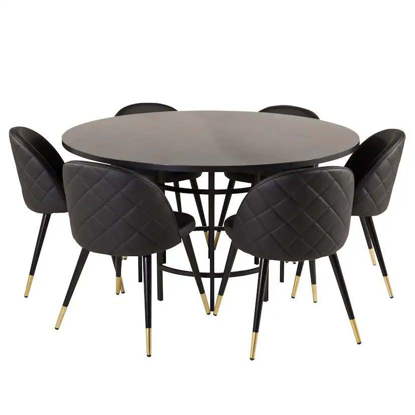 Matgrupp furniture/fashion Copenhagen med 6 Valentina Konstläder Stolar