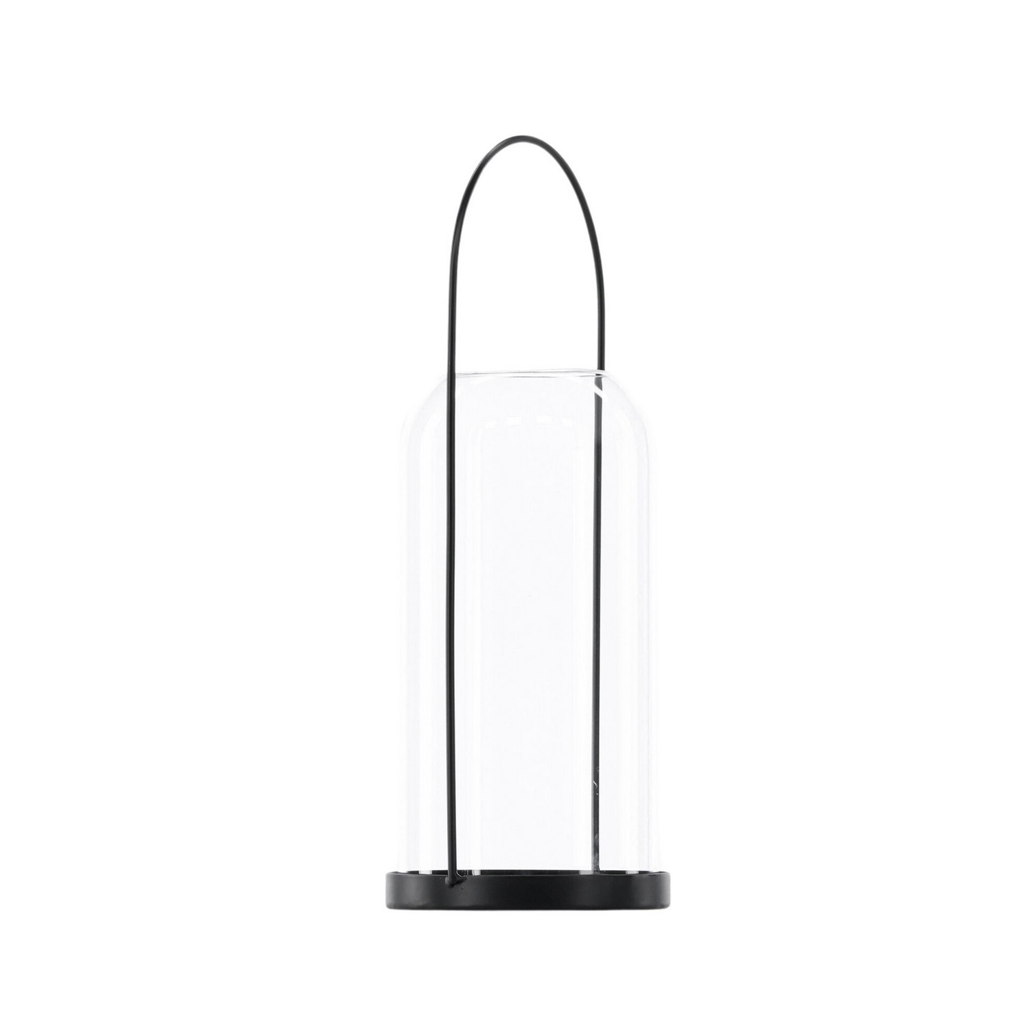 Flora Lantern -  Black/Clear Glass -  H35*13cm Diamater: 130 mm