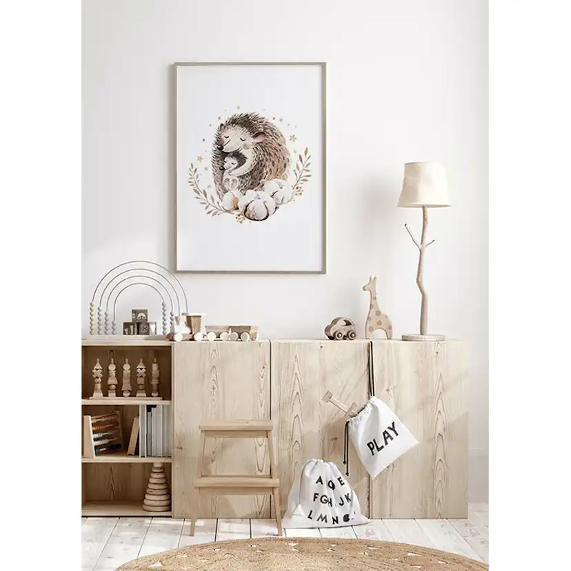 Poster Gallerix Watercolor Hedgehog Family