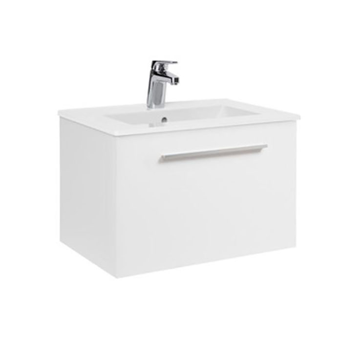 AL EL AQU KMD+TS1 60KMP VIT BxHxD: 613x420x394 mm, Högblank Vit, Tvättställ: Porslin