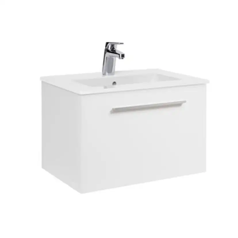 AL EL AQU KMD+TS1 60KMP VIT BxHxD: 613x420x394 mm, Högblank Vit, Tvättställ: Porslin
