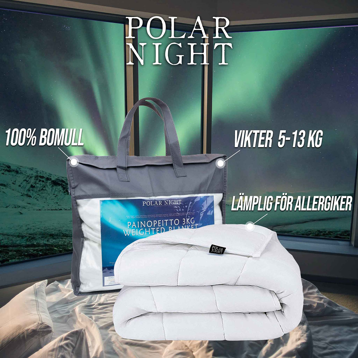 Tyngdtäcke Polar Night Bomull 150x200 cm