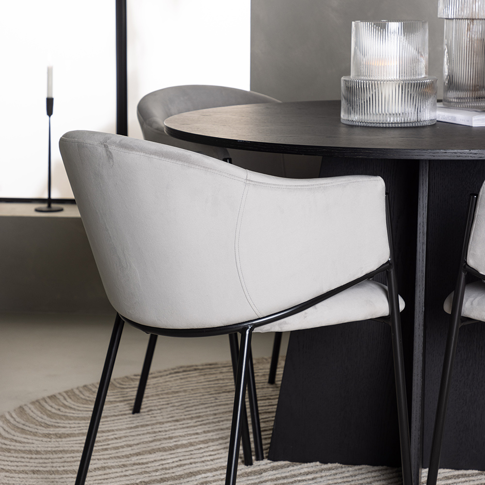 Matgrupp Venture Home Bootcut Ø110 cm med 4 st Evelina stolar