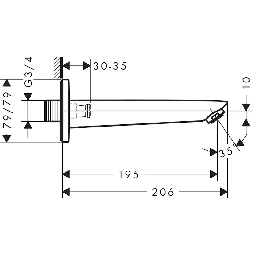 Badkarspip Hansgrohe Talis E