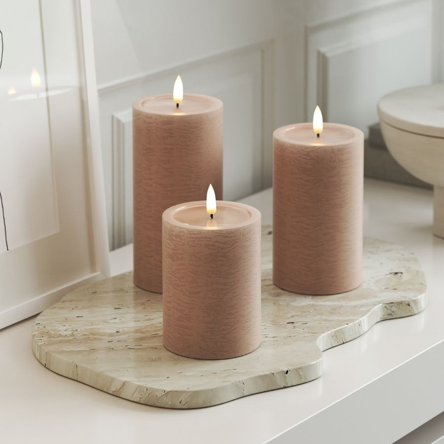 LED-Blockljus UNIQUE Candles 7,5x12,5 cm