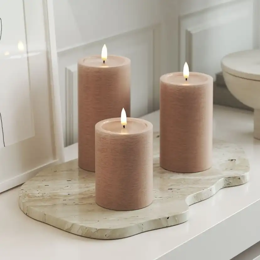 LED-Blockljus UNIQUE Candles 7,5x12,5 cm