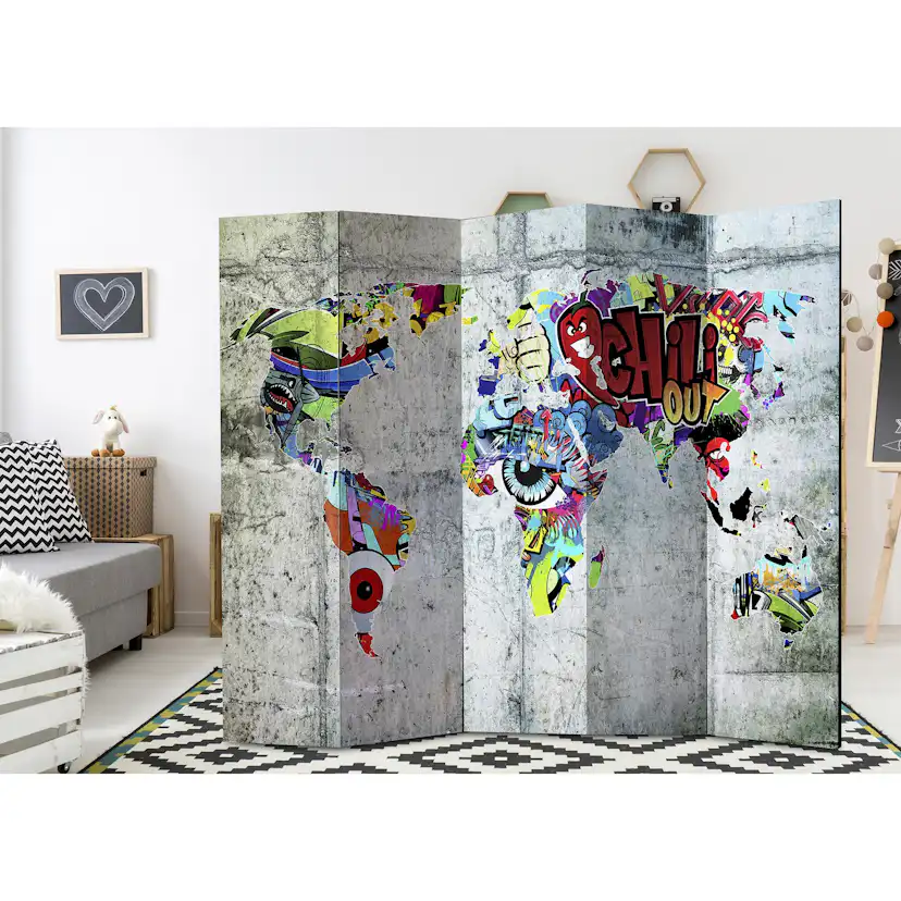 Rumsavdelare Arkiio Graffiti World 225x172 cm