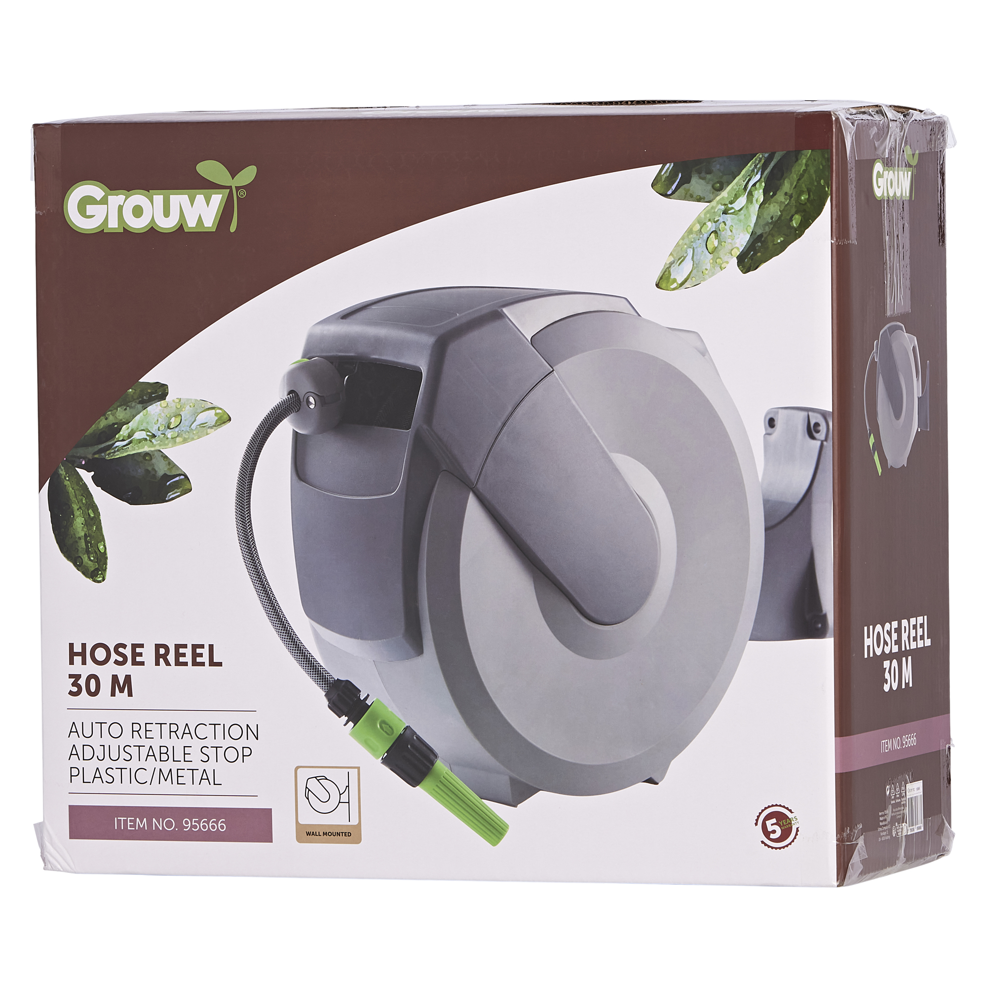 Slangvinda Grouw Väggmonterad 30M Optimal Vattenslangvinda