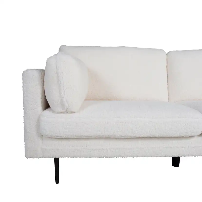 Boom 3-seat sofa - Teddy Fabric White Vit