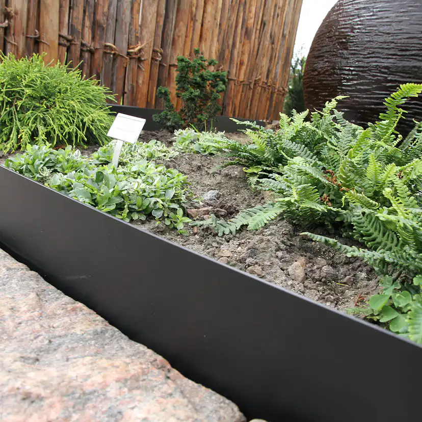 Planteringskant Flexigarden Svart 180 mm Skarvplåt
