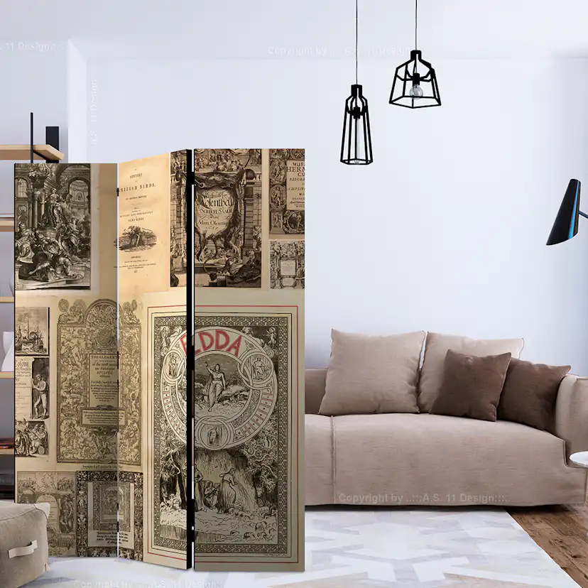 Rumsavdelare Skärmvägg Arkiio Vintage Books 135x172 cm