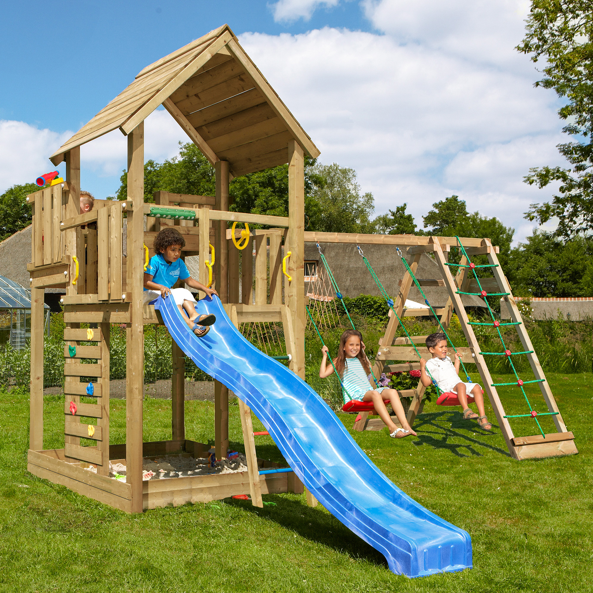 Lektorn Jungle Gym Palace 2.1 Climb Modul 220 Blå Rutschkana & Sand