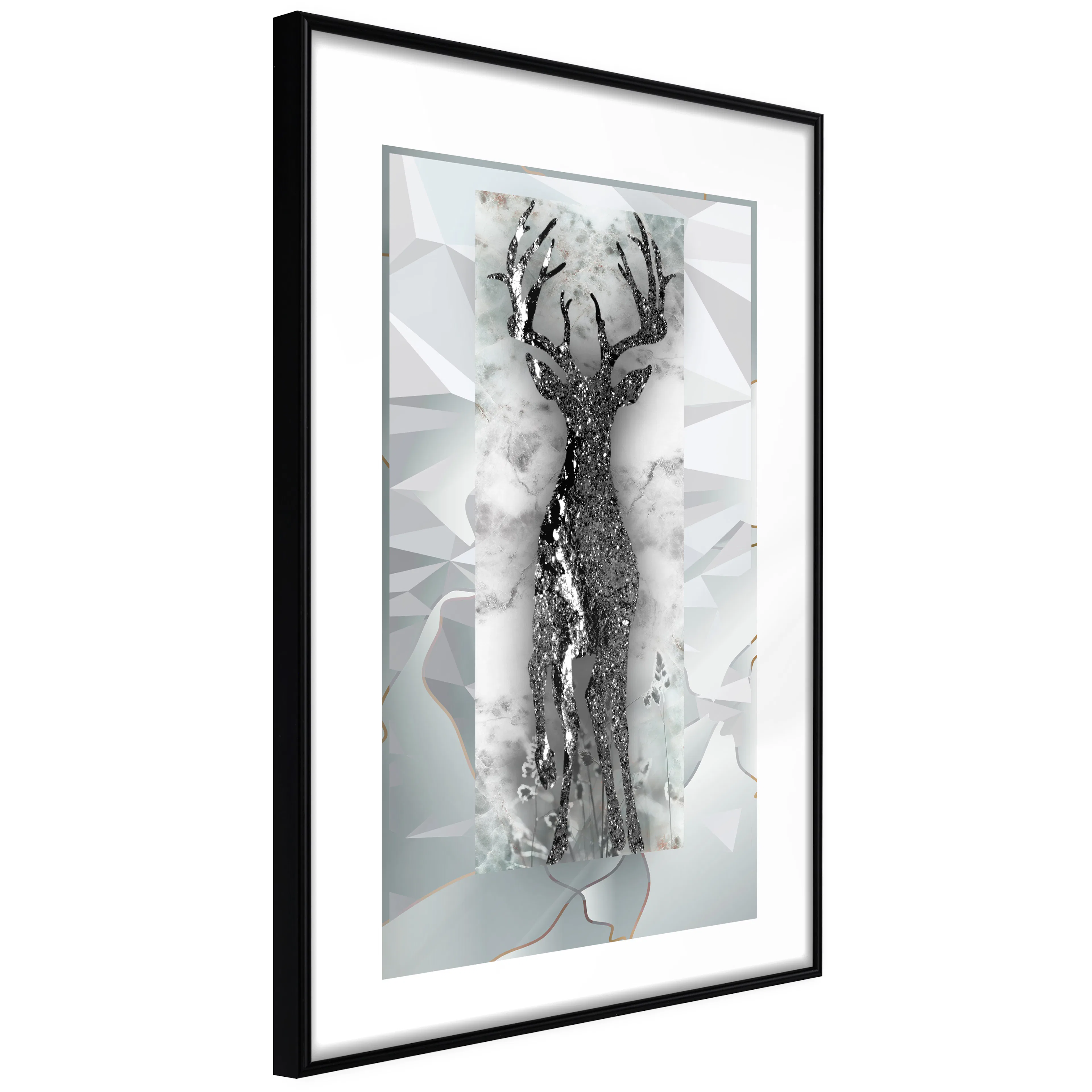 Affisch - Silver Deer [Poster] 40x60 Svart ram, 40x60 cm