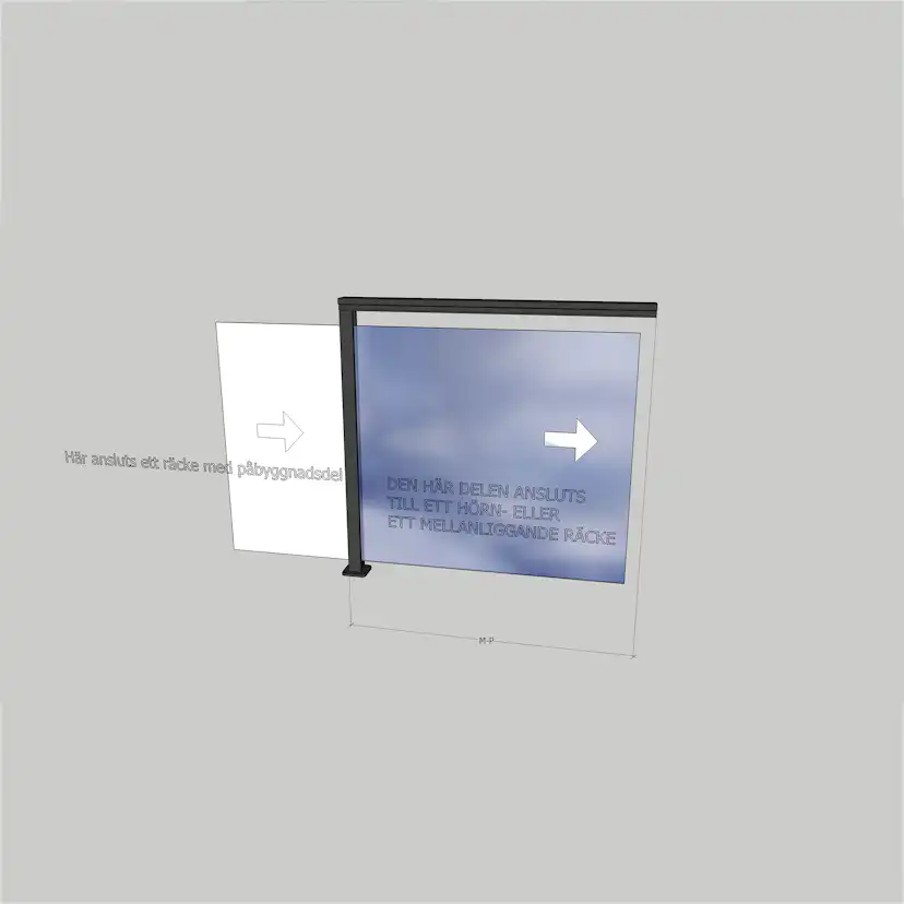 Glasräcke Novoroom Komplett Sektion M-P