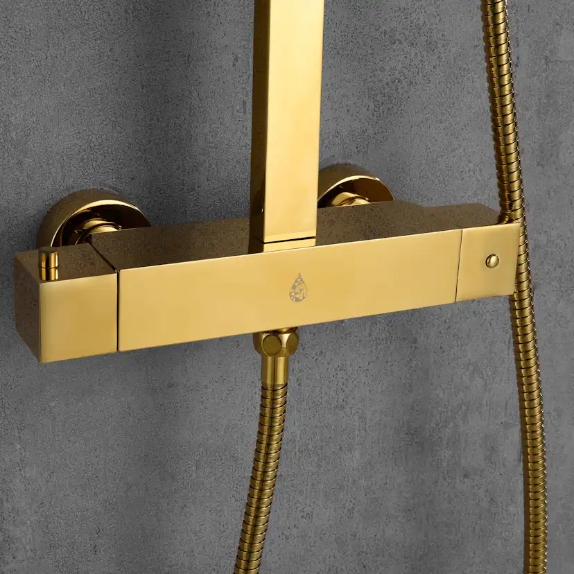 Takduschset Bathlife Flöda Guld Mässing