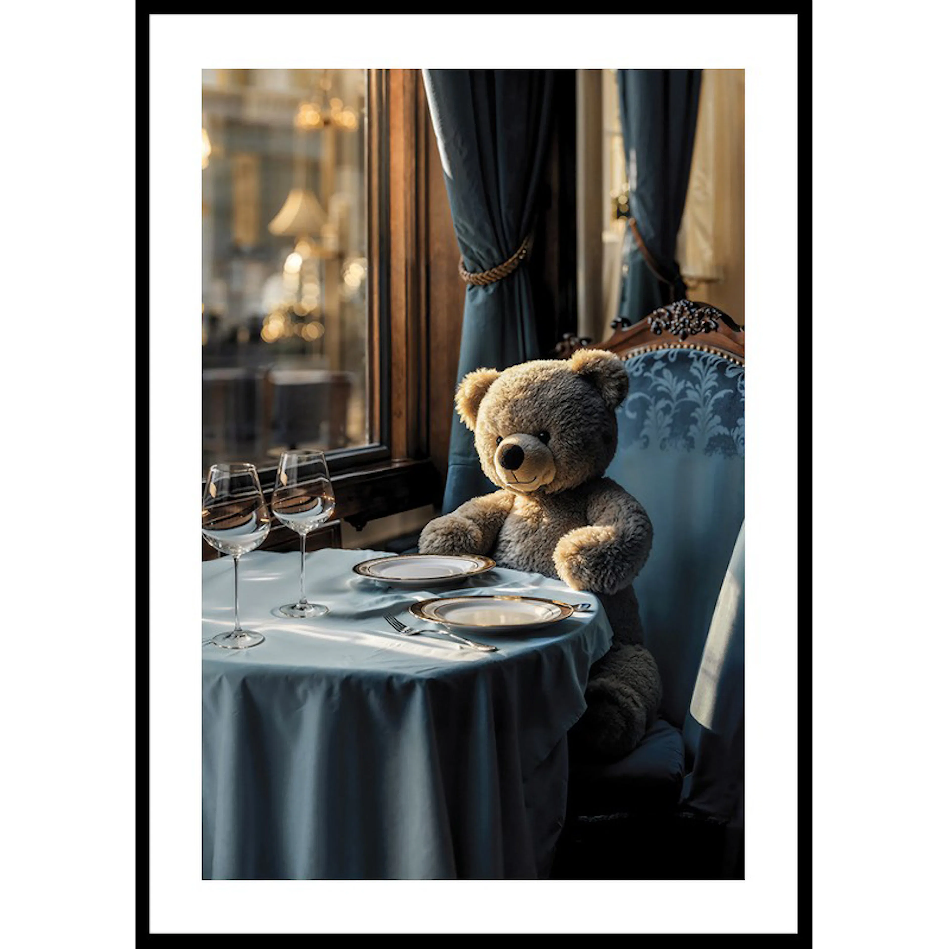 Teddy At The Dining Table 30x40 30x40 cm