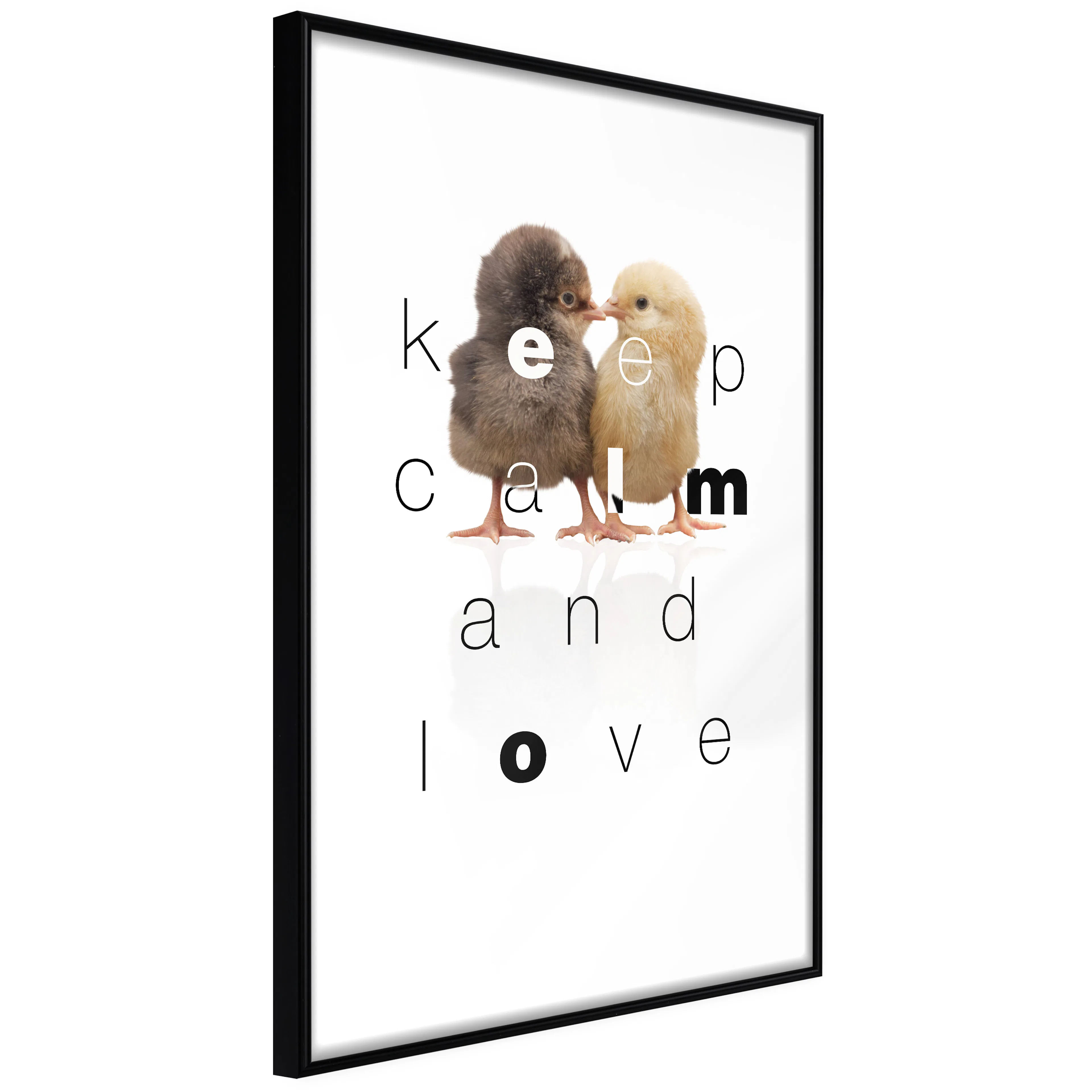 Affisch - Keep Calm and Love [Poster] 40x60 Svart ram, 40x60 cm