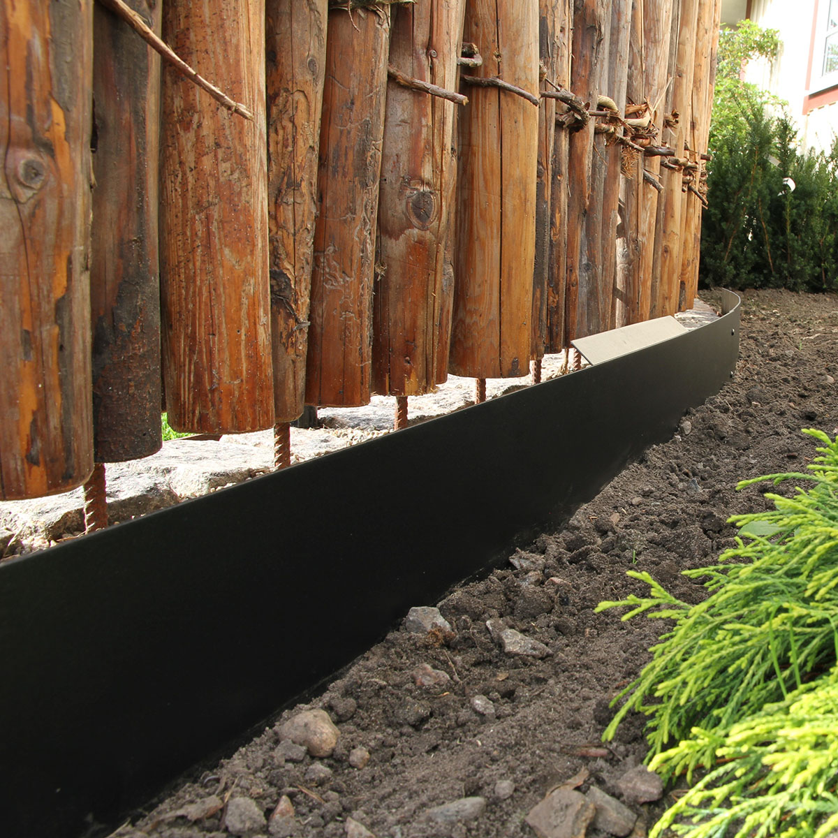 Planteringskant Flexigarden Svart 180 mm Skarvplåt