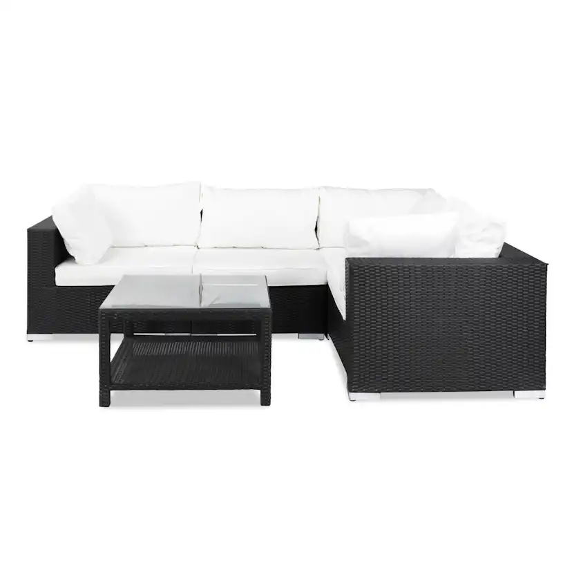 Loungegrupp Comfort Garden Bahamas 4-sits Hörn och Utebord 75x75 Utomhus