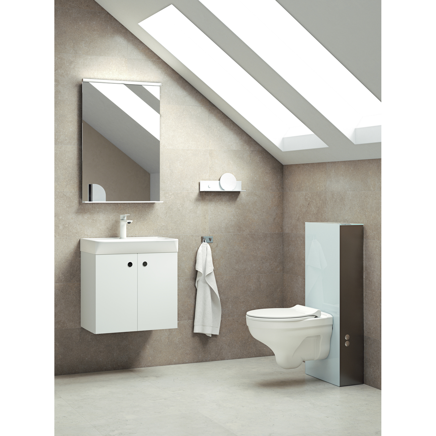 Hylla 32,5x7,5x7,5 Vit Matt B: 325 mm, Mattvit