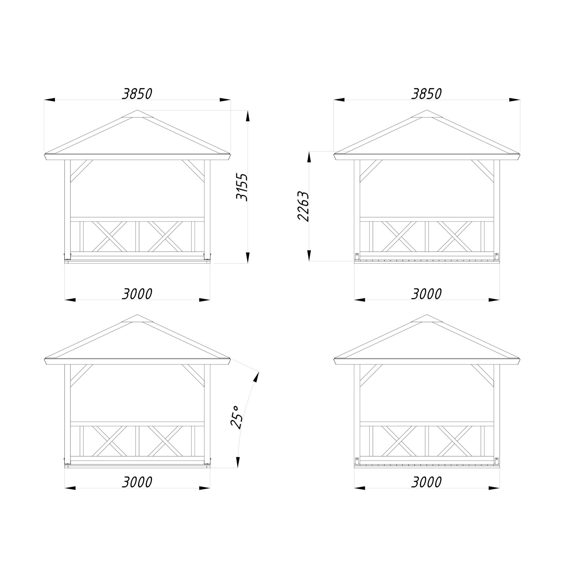 Paviljong Palmako Betty 9,0 m2