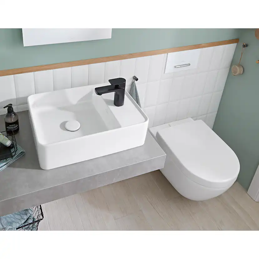 Spolknapp Villeroy & Boch ViConnect installationssystemen 92 Blankgrått glas
