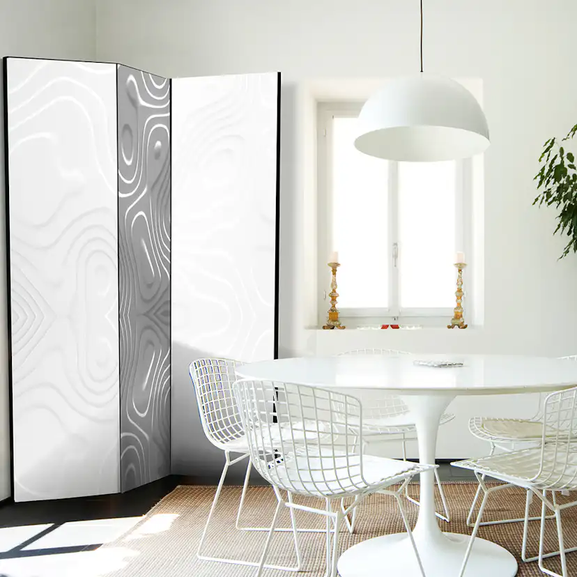 Rumsavdelare Skärmvägg Arkiio Room Divider White Waves I 135x172 cm