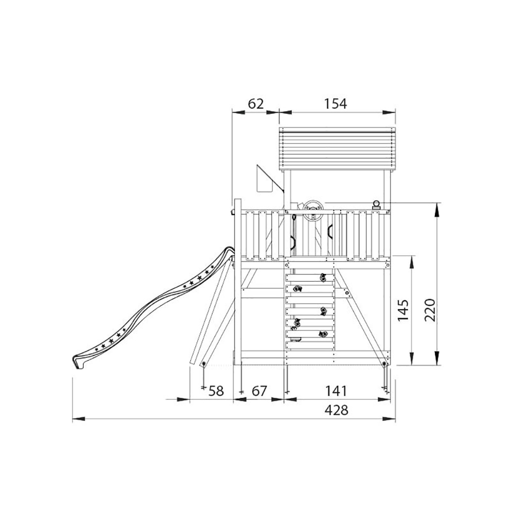 Lektorn Jungle Gym Chalet 2.1 Climb Modul Blå Rutschkana