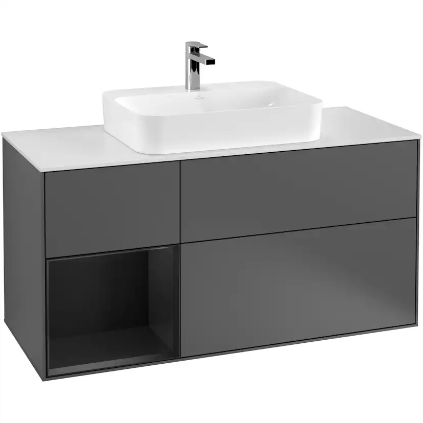 Tvättställsskåp Villeroy & Boch Finion med 3 Lådor Hylla och Bänkskiva för Ytmonterat Tvättställ