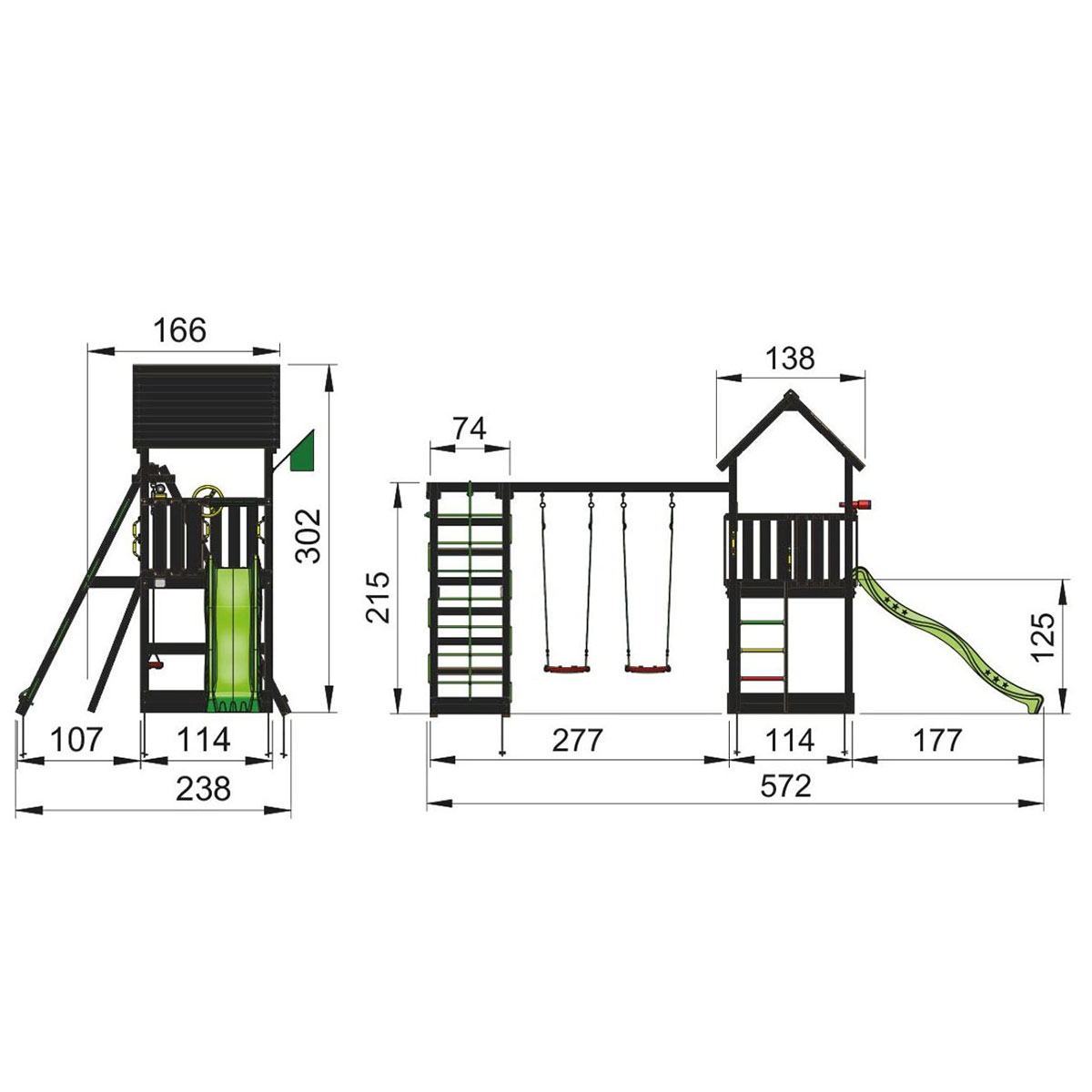 Lektorn Jungle Gym Club Komplett Inkl Climb Module Xtra och Rutschkana