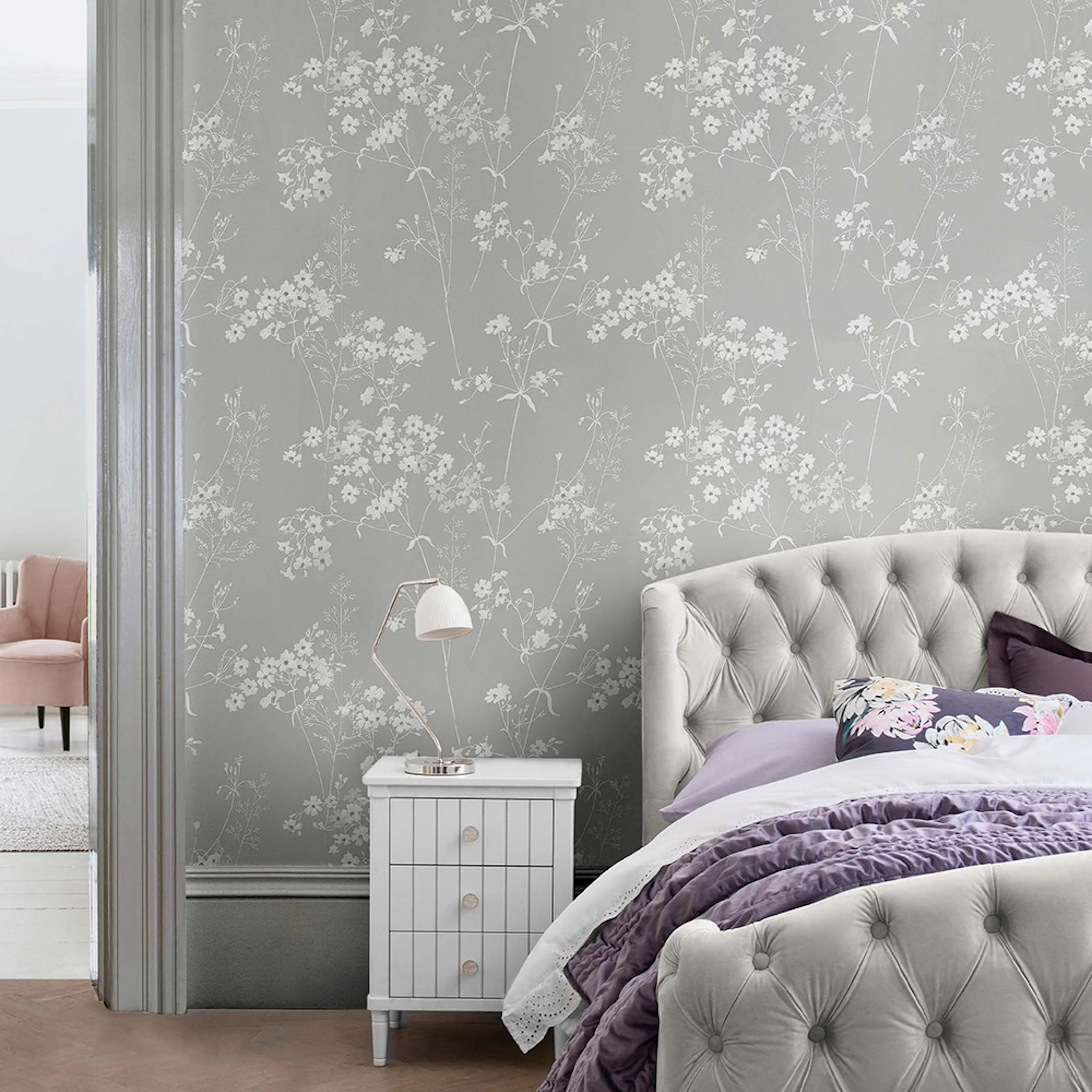 Tapet NEXT Leaf Grey