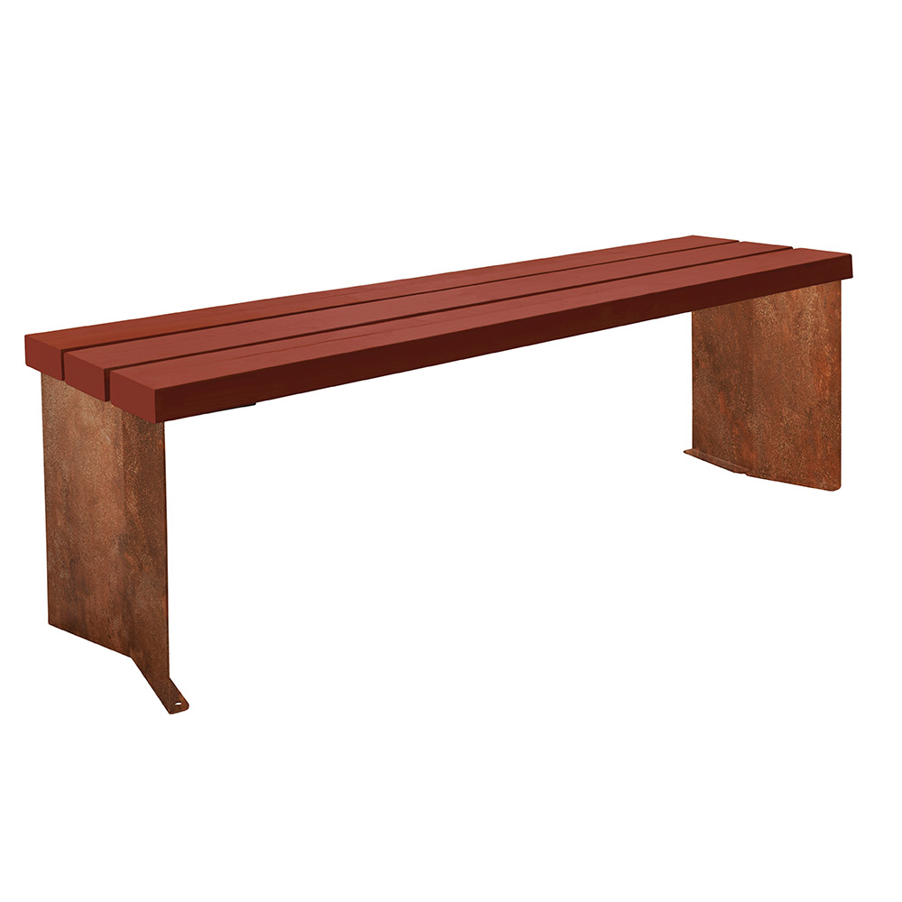 Parkbänk 2-pack bänkstativ corten Corten
