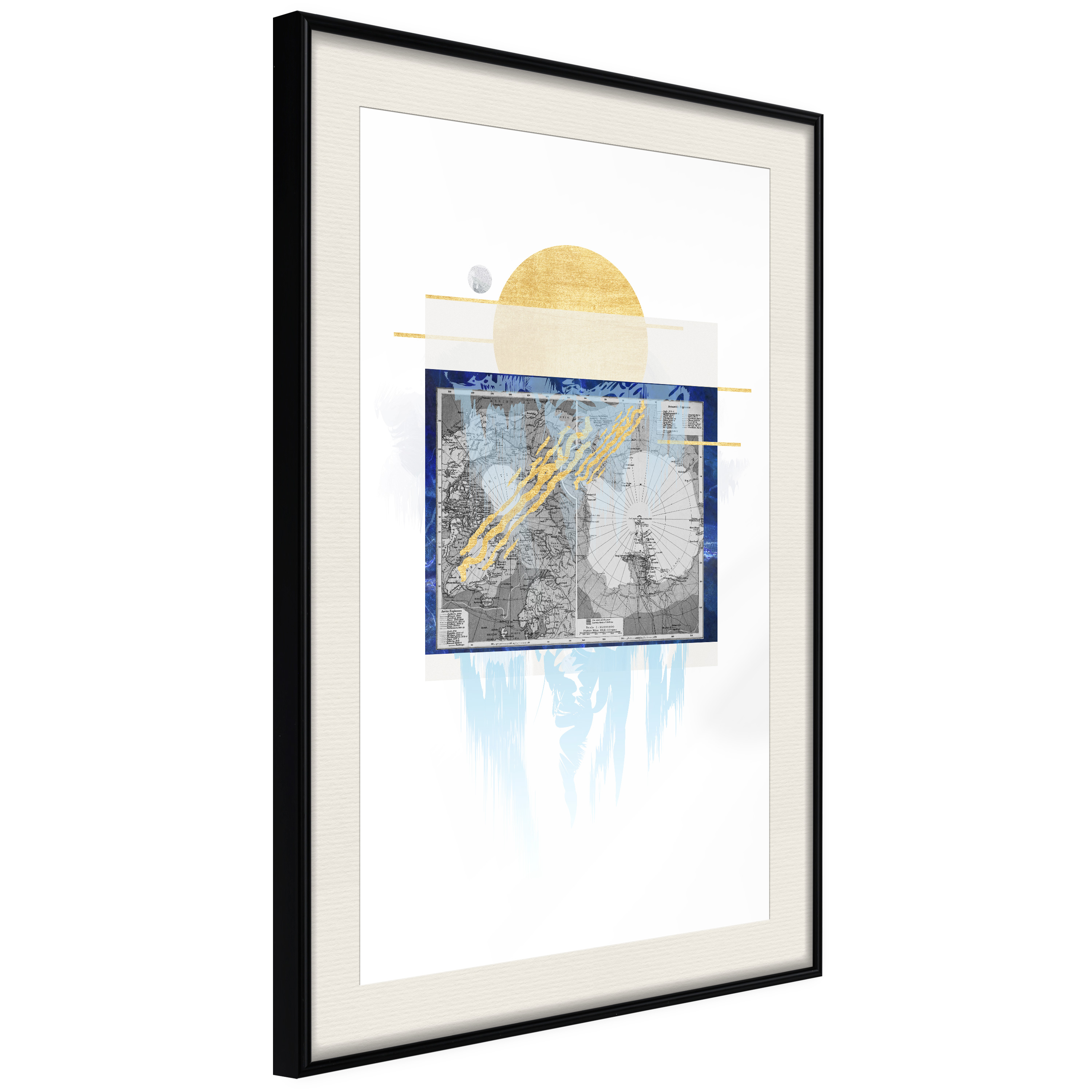 Affisch - Antarctica [Poster] 30x45 Svart ram med passepartout, 30x45 cm