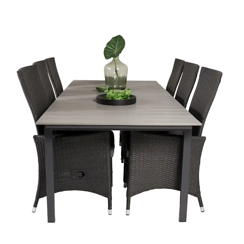 Levels Dining Table 224/324*100 - Svart Aintwood +Padova Arm Svart