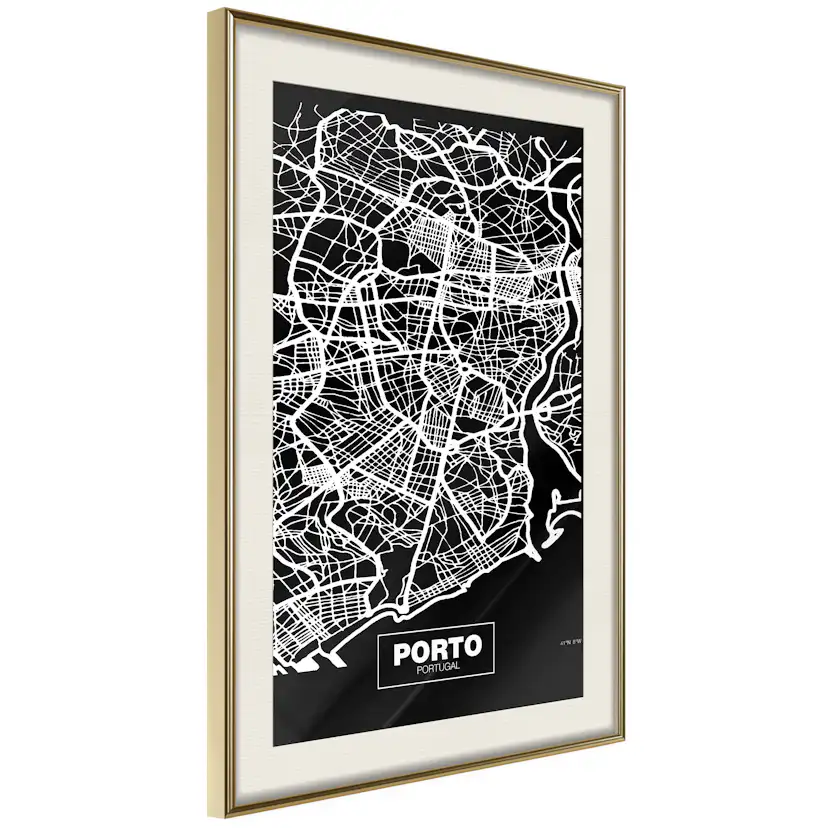Poster Artgeist Affisch Negative Map Porto