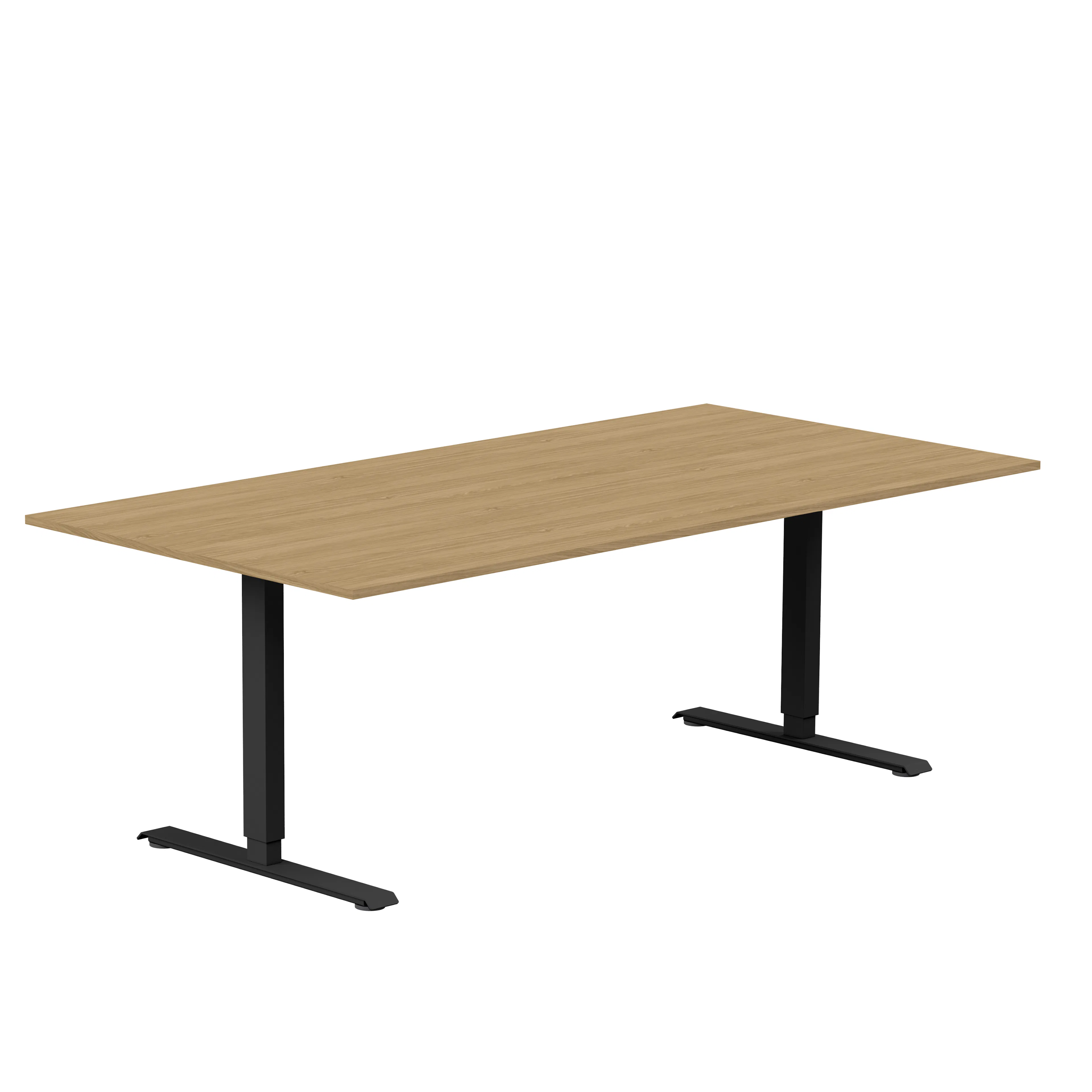 Konferensbord 2000x1000, eklaminat/svart T-stativ rektangulä Ek/Svart