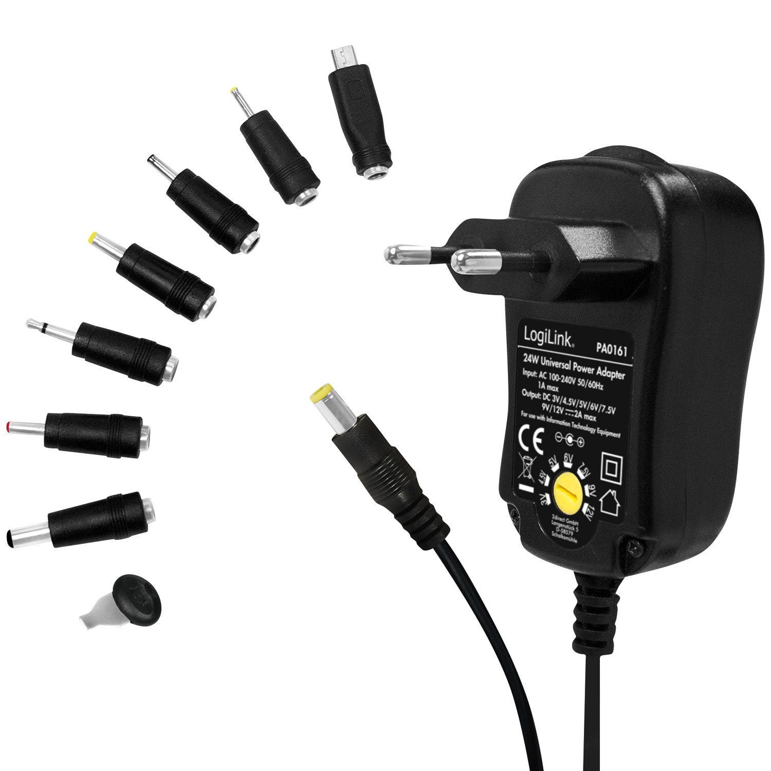 Nätadapter LogiLink 230V - 3-12V 2A 24W
