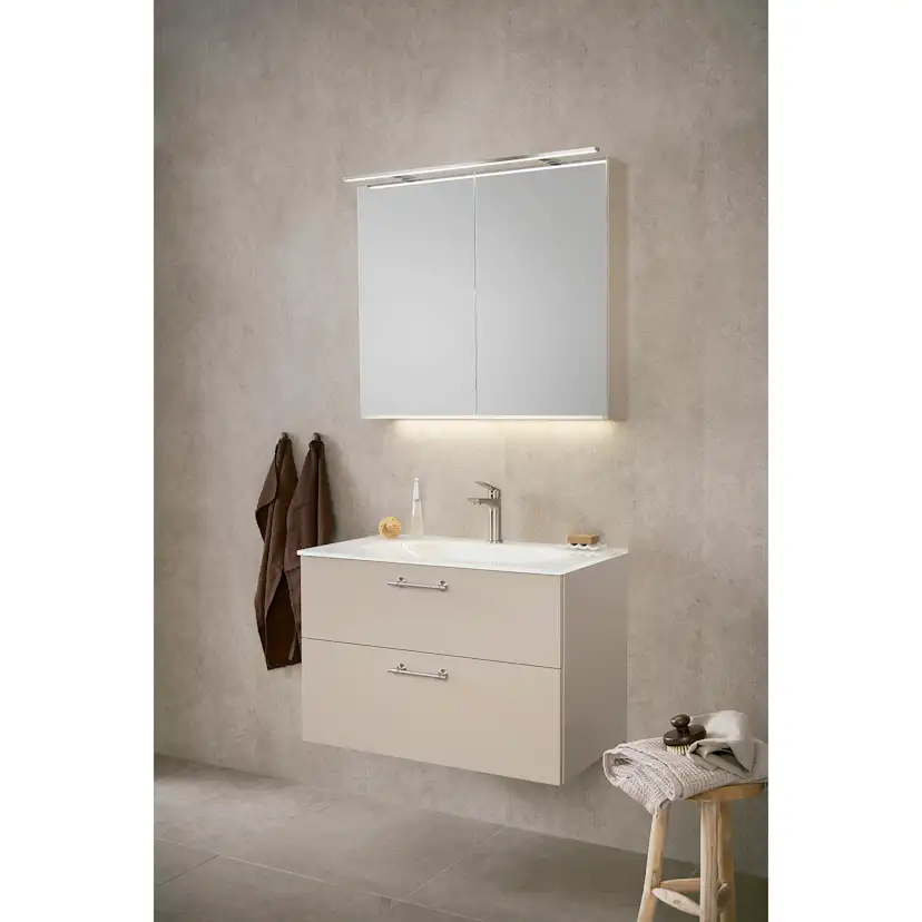 Tvättställsskåp Macro Design Crown Plain Med Glastvättställ