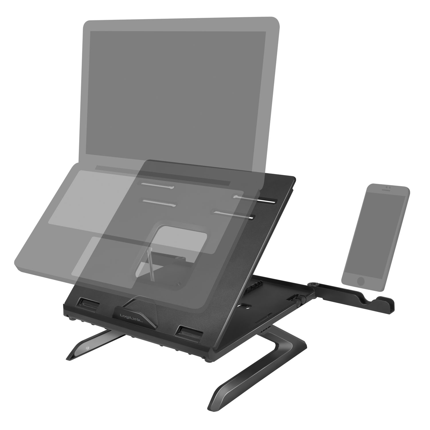 Hopfällbart Laptopställ LogiLink Höjdjusterbart