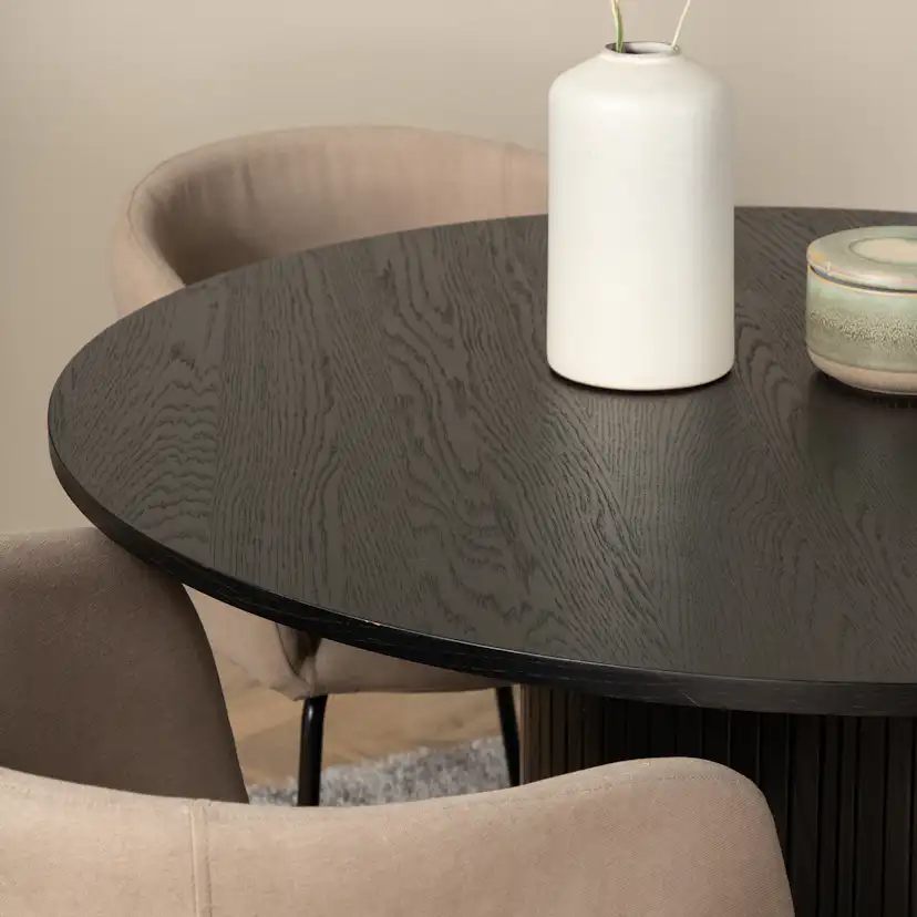 Matgrupp Venture Home Bianca Rund med 4 Bergen Stolar