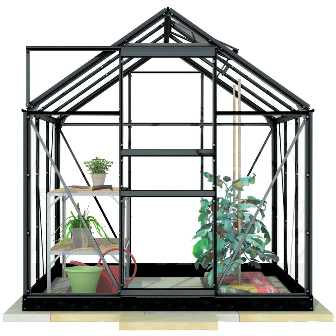 Växthus Glas Lykke Svart