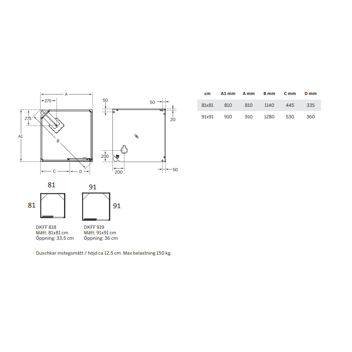 Duschkabin Macro Design Flow Front med Infälld Blandare