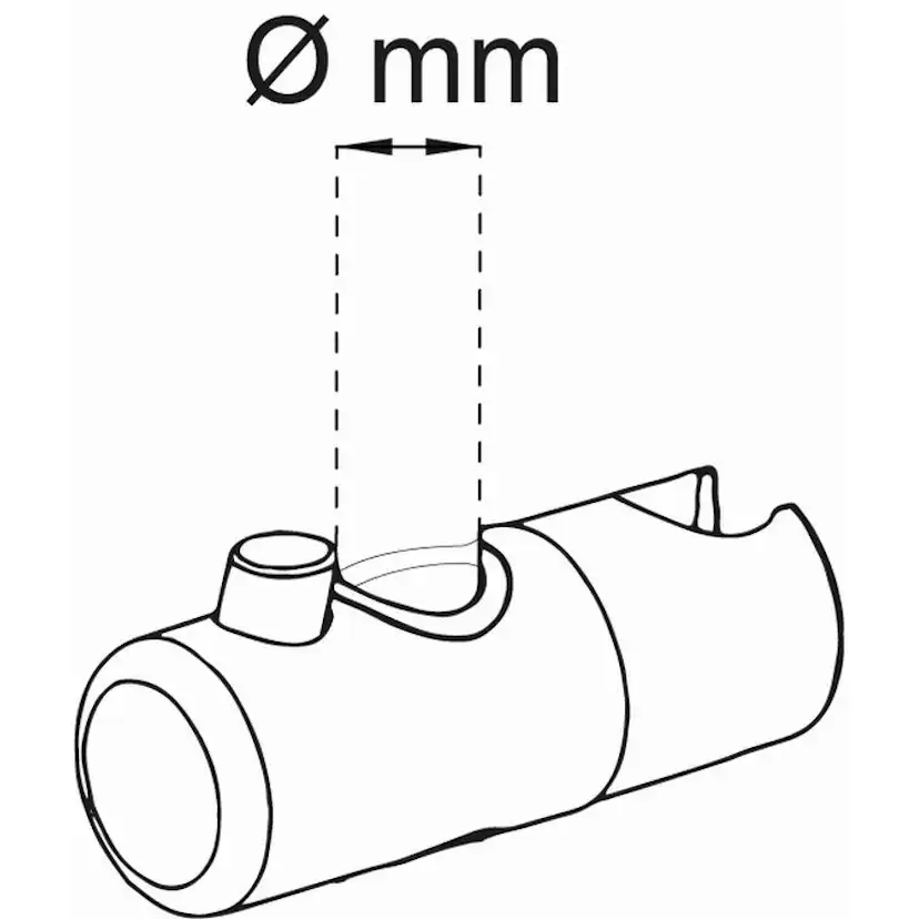 Glider Duschstång Svart Habo 19mm Handduschhållare Habo Glider 19mm