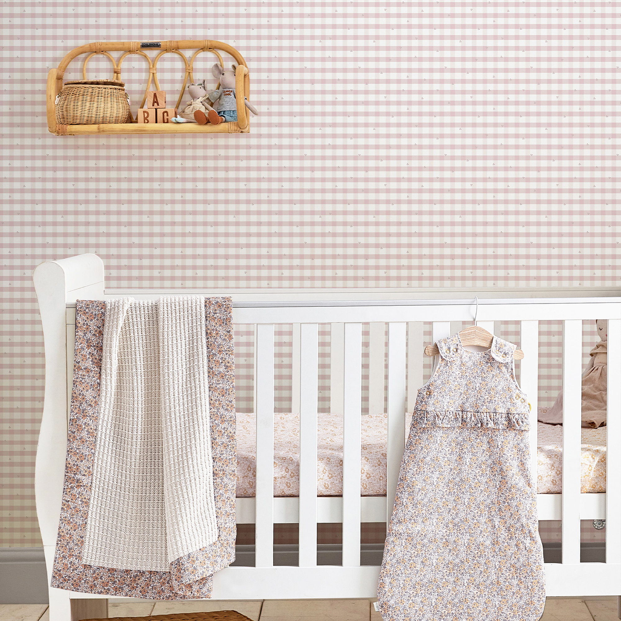 Tapet Laura Ashley Gingham Pale Amethyst Purple 119865