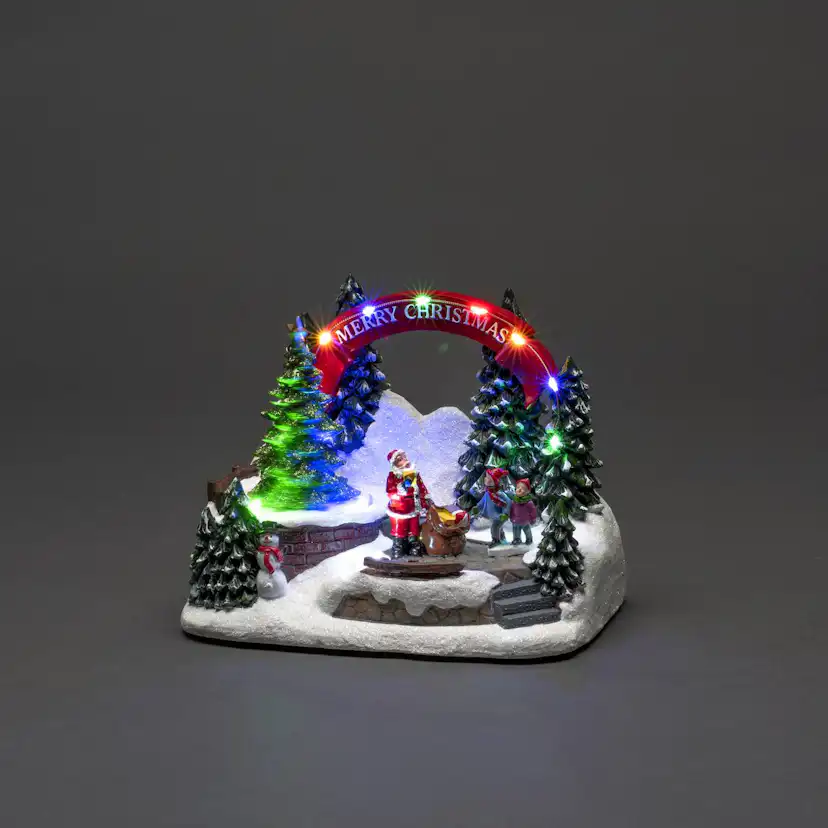 Julby Gnosjö Konstsmide B/O Mekanisk LED Tomte & Barn