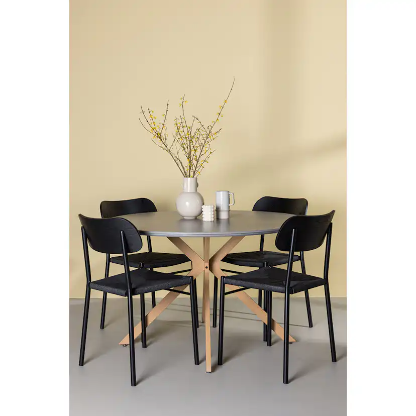 Matgrupp Venture Home Piazza Ø120 cm med 4st Polly Matstolar