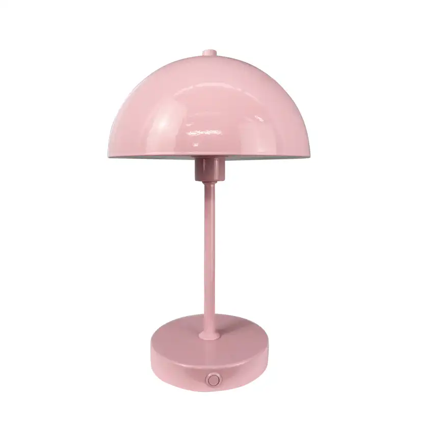 Portabel Bordslampa Dyberg Larsen Stockholm LED Uppladdnings Rosa
